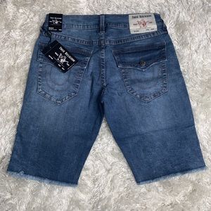 True Religion Men’s Urban Cowboy Ricky Flap Raw Hem Shorts Size 30
